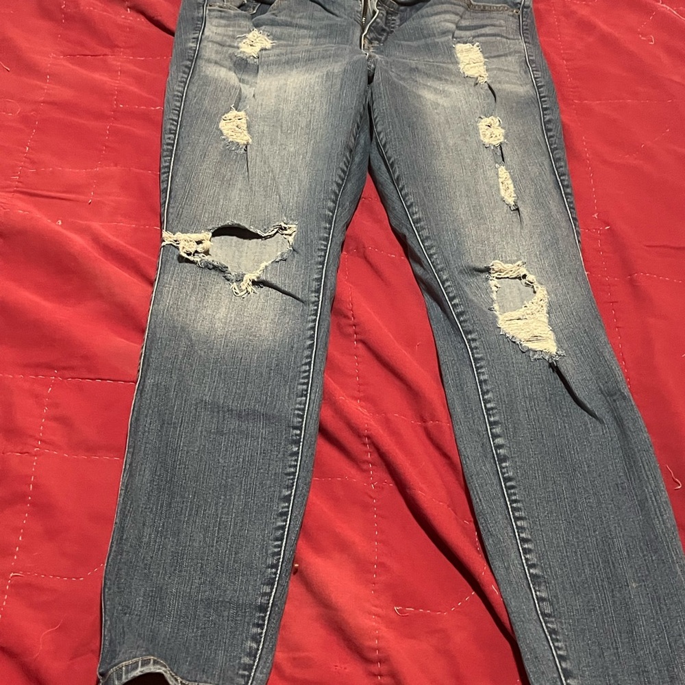 Torrid Distressed Skinny Jeans in Blue
